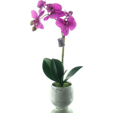 GASPER Schmetterlingsorchidee Lila im Keramiktopf 36 cm - Kunstblumen (1/3)