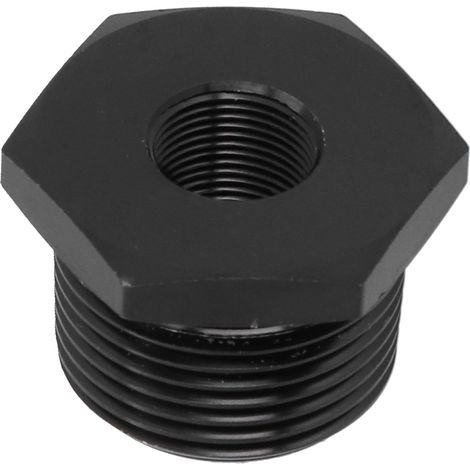 Filtre à huile adaptateur fileté intérieur 1/2-28 vers extérieur 3/4NPT aluminium noir antirouille 011C accessoire auto (1/5)