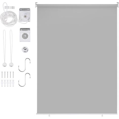 Wolketon Tenda verticale Tenda da esterno per balcone Tenda a rullo Schermo retrattile da esterno Protezione solare 180x240CM Grigio