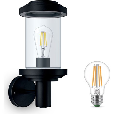 Philips Listra Wandleuchte Außen E27 (Schwarz) - Philips LED E27 40W Nicht dimmbar (1/5)