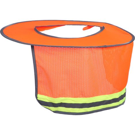 Casque de protection solaire respirant pour l'été, protection solaire et cou, couleur orange. (1/5)