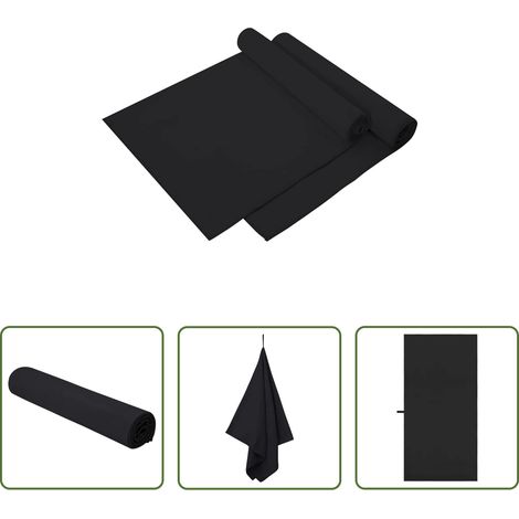 vidaXL Fitnessstudio - Sporthandtücher 2 pcs Schwarz 140 x 70 cm (1/5)