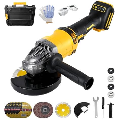 Meuleuse d'angle sans fil pour Dewalt (sans batterie), 125 mm 10 000 tr/min Outil de coupe électrique Moteur sans balais avec 6 disques de coupe pour couper le bois, le plastique, le métal (1/5)