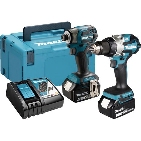Makita Kombo-Kit LXT DTD173 • DDF489 • Ladegerät • 2 x 5,0 Ah Akku • Koffer
