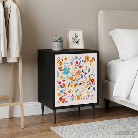 vidaXL Mesa de noche MAINZ Roble Negro 36 x 33 x 51 cm (1/5)
