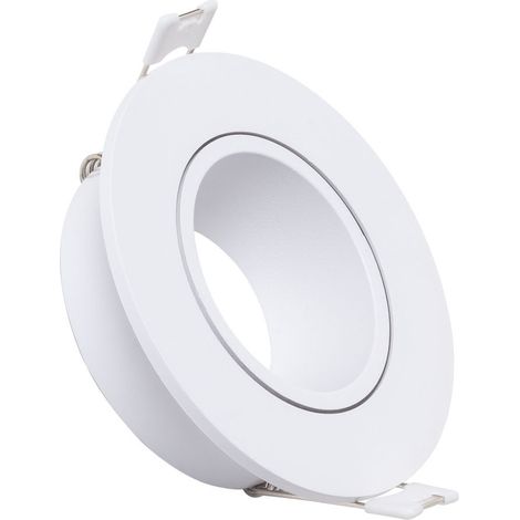Aro Downlight Circular Basculante para Bombilla LED GU10 / GU5.3 Corte Ø 75 mm Blanco