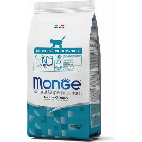 Croquettes pour chaton Monge Cat au poulet 1,5 kg