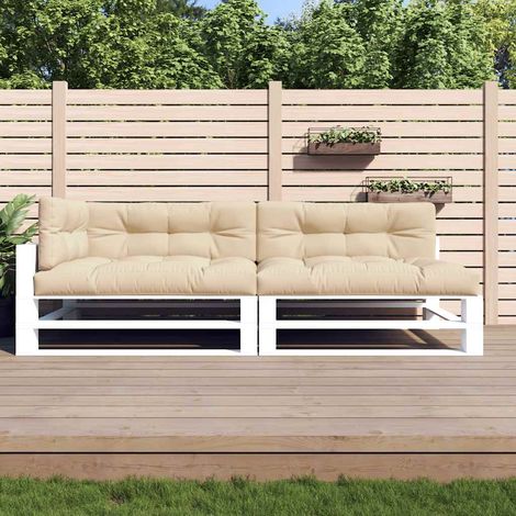 Palettenkissen 5-tlg. Beige Stoff (1/5)
