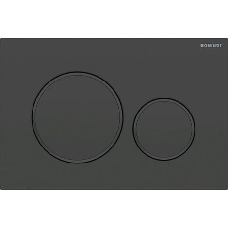 Geberit Sigma20 flush plate for dual flush: matt black lacquered, easy-clean coating, black (115.882.16.1) (1/4)