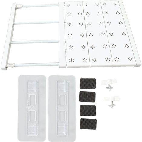 Étagère extensible réglable économiseur d'espace, séparateur d'armoire pour chaussures, longueur 38-60 cm/15.0-23.6 po (1/5)