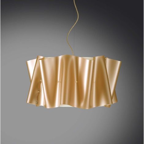 Pendelleuchte fünf Lichter FOLIO Lampenschirm in Gold Polilux Durchmesser 60x h32 cm