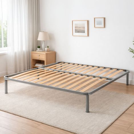Talamo Italia Somier cuadrado y medio Ambrosia, Base ortopédica de contrachapado de abedul de 13 lamas, 100% Made in Italy, 120x200h34 cm, con embalaje reforzado (1/3)