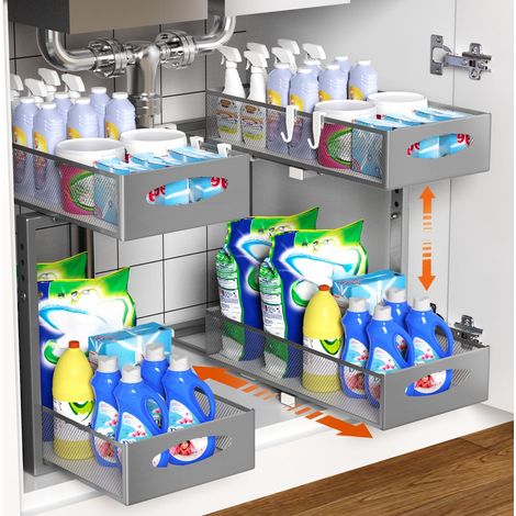Organisateur Rangement Étagère sous Évier, Gris (1/5)