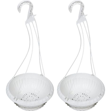 Lot De 2 Pots Suspendus pour Fleurs Paniers De Jardin Suspendus Pots De Fleurs D'Extérieur Réutilisables (1/5)