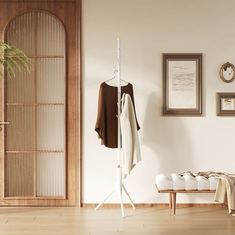 Porte manteau 48x48x174 cm en métal blanc - MANTO (1/5)