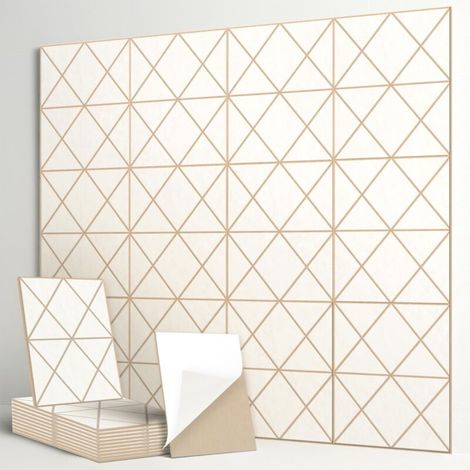 Lot de 12 panneaux insonorisants autocollants, 30 x 30 cm, panneaux muraux insonorisants en polyester haute densité, isolation thermique et ignifuge (1/5)