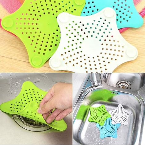 Protection/filtre de bonde en silicone pour lavabo, baignoire, douche, multicolore (1/4)
