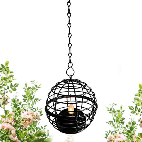 Photophore solaire décoratif en forme de cage à boules en métal Photophore du crépuscule au bas, pour porche, terrasse, jardin, cour, ferme, balcon, maison (1/5)