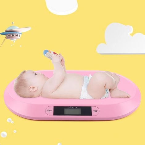 Pèse Bébé, Balance Bébé Numérique Précise, Avec Affichage LCD, Rose, Pèse Animaux Multi-Usages, Convient Pour Peser Objets Moins 20 kg, Elle Est Adaptée Pour Peser Des Bébés, Chats, Chiens, Etc (1/5)