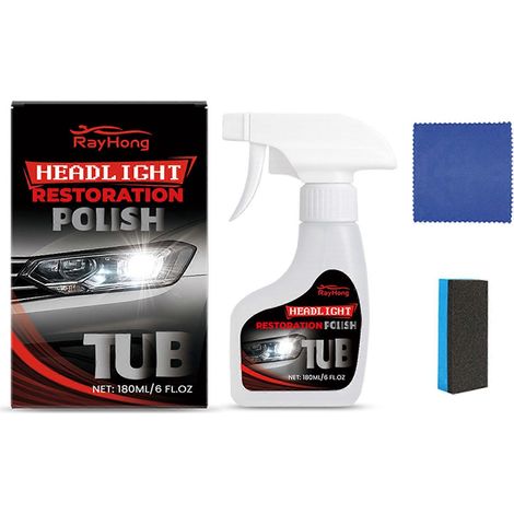 Nettoyant multifonctionnel pour phares : élimine le voile jaunâtre des phares de voiture. Kit de rénovation pour phares de voiture. (1/5)