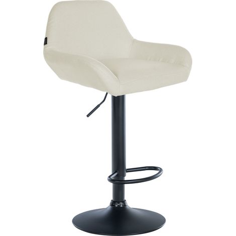 Taburete de barra Braga tapizado Crema Negro