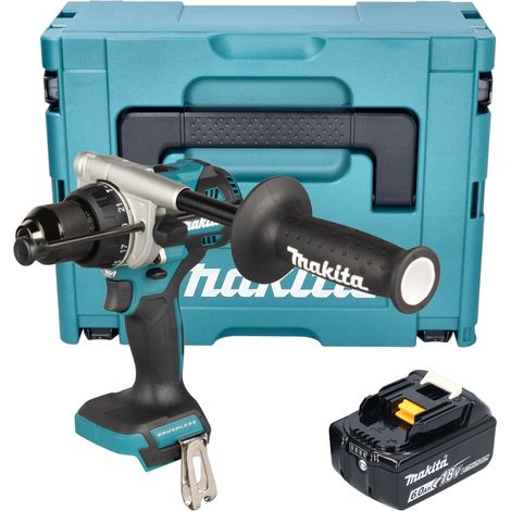 Taladro atornillador de impacto a batería Makita DHP 492 G1J 18 V 141 Nm sin escobillas + 1 batería de 6,0 Ah + Makpac - sin cargador