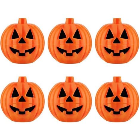 Mini Pumpkin Boxes - Set of 6 - Orange - 6.5 cm - Halloween Decor (1/4)