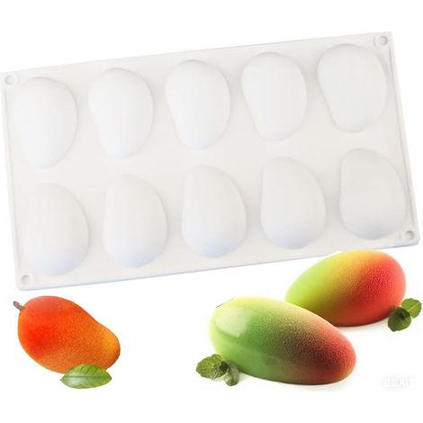 Moules Mangue 10 Trous Moule à Gâteau Silicone en Forme Pour Muffins,Cupcakes,GâTeaux,Pudding,GlaçOns Et GeléE Cuisson 3d Diy - (1/5)
