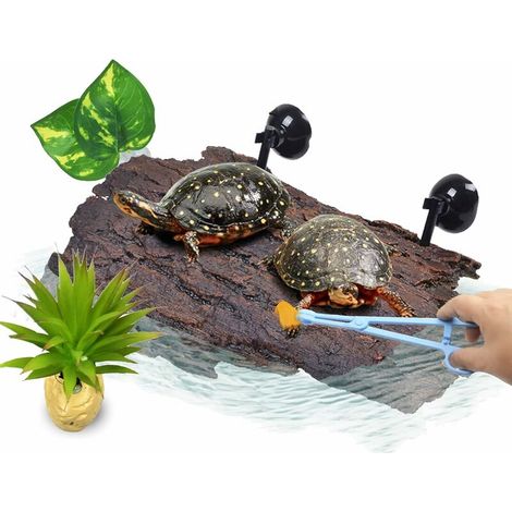 Reptile Platform Turtle Platform, Turtle Basking Floating Platform Reptile Resin Shelter Aquarium Ornament Tank Frog Aquarium Semi Aquatic Animals (1/5)