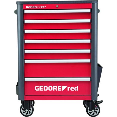 Gedore – Servante d'atelier roulante 7 tiroirs – Construction en tôle d'acier – Capacité de charge 35 kg par tiroir – Dimensions 1034x724x470 mm (1/5)