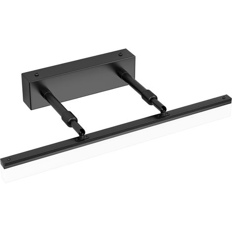 Applique murale LED pour miroir 40 cm, 585 lm 9 W 6000 K, étanchéité IP44, style moderne, avec tête d'éclairage orientable (noir, 40 cm). (1/5)