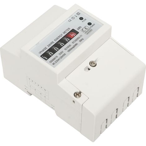 Einphasiger DIN-Schienen-Stromzähler, Wattmeter, Energieverbrauch 230 V 5 (100) A, Stromverbrauchsmesser, Leistungsmonitor, kWh-Zähler. (1/5)