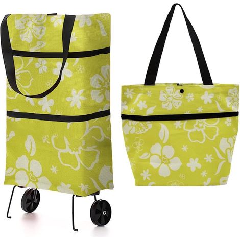 Carrello della spesa pieghevole 3 in 1 - Carrello della spesa - Borsa a tracolla - Borsa della spesa con ruote - Extra grande e resistente - Leggero - Pieghevole (1/5)