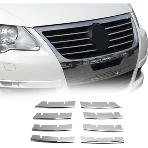 Moulure de Grille de Calandre Compatible avec VW Passat 2005 à 2010, Garniture Baguette de Calandre en Acier Inoxydable Argent (1/5)