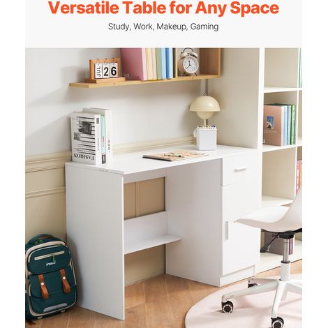 Petit bureau avec tiroir pour chambre à coucher, table d'étude simple en bois pour dessiner, lire et écrire, bureau d'ordinateur en… (1/5)