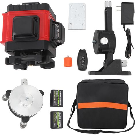 Niveau laser vert auto‑nivelant 12 lignes rotatif 360° horizontal vertical croix, multiprise américaine 110‑240V