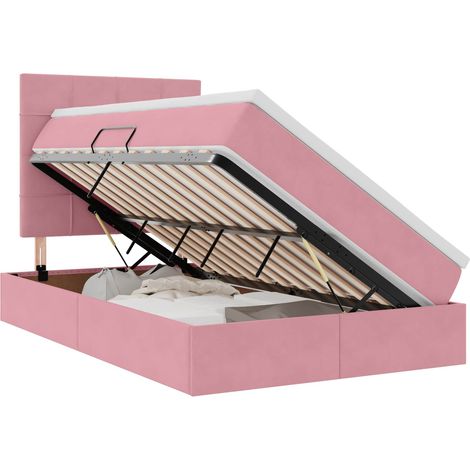 Maison Exclusive - Letto con contenitore e materasso Rosa 120 x 200 cm Velluto