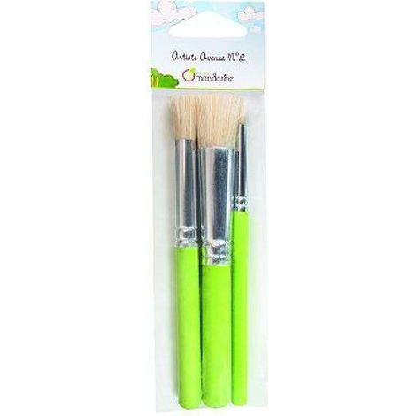 Pinceaux Pour Pochoirs - 13 Cm - Set De 3 - Enfant À Partir De 3 Ans