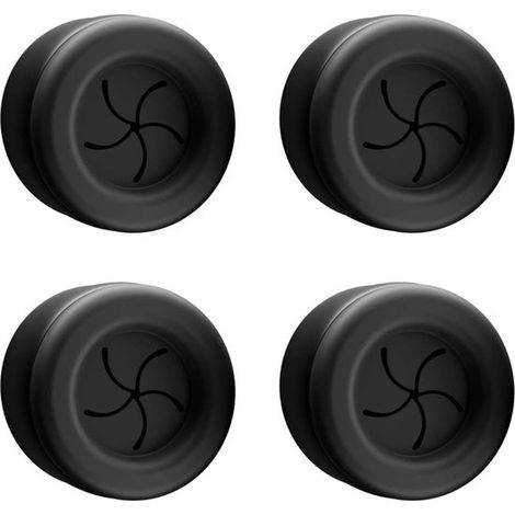 Toalleros para baño y cocina - Juego de 4, acero inoxidable, autoadhesivos, negro mate (1/5)