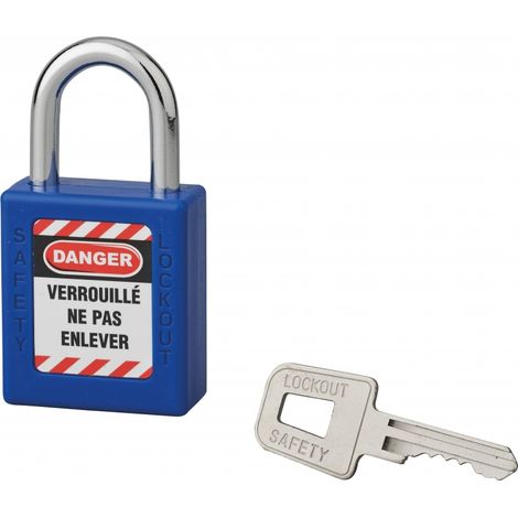 Lucchetto 40 mm con arco in acciaio 6 X 25 mm BLU - THIRARD