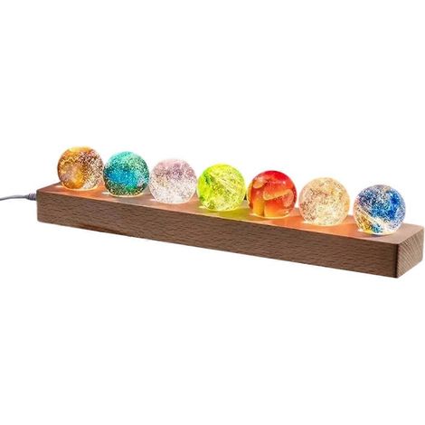 Boule en verre colorée en forme d'étoile, planète lumineuse, décoration cosmique, cadeau de Noël, style fantastique. (1/5)