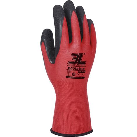 GUANTE POLIESTER LATEX ROJO