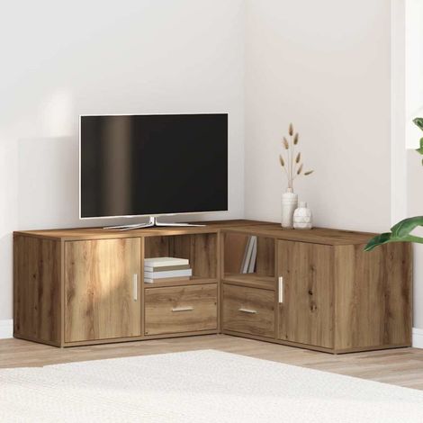 Vidaxl – Etagère d'angle en bois d'ingénierie 200x40x45 cm – Résistante à l'humidité – 2 modes d'assemblage – Grand espace de rangement
