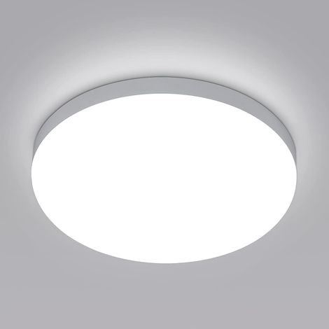 Goeco – Plafonnier LED rond 32W IP54 étanche – Lumière blanche froide 6500K – Design moderne 25cm pour salle de bain, cuisine, salon