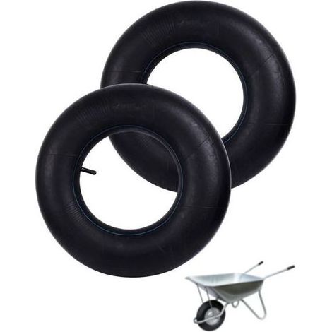 pair Chambre À Air 4.80/4.00-8 Valve Coudée Pour Remorque Tondeuse Brouette Scooter 2 Pièces Noir (1/4)