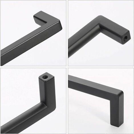 Set mit 10 Edelstahl-Schranktürgriffen für Küchentüren, Schwarz, 160 mm Lochabstand, Cisea (1/4)