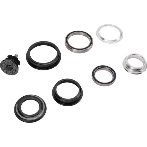 Potence de vélo de montagne Viaron en alliage d'aluminium avec roulement, pour fourche à tube droit conique, noire. (1/5)