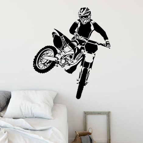 Ahlsen Stück Motorrad-Wandaufkleber, Dekoration für Wohnzimmer, Schlafzimmer, Büro, 57 x 67 cm (1/5)