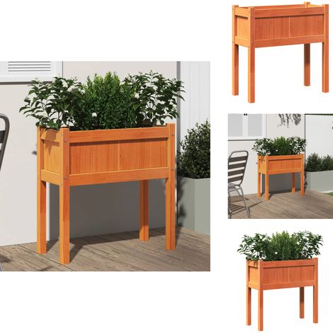 Jardinières et pieds cire marron 70x31x70 cm bois de pin massif - Jardinière En Bois - Jardinière Extérieure - Pot De Fleurs Extérieur - Déco Jardin - Bac À Fleurs (1/5)