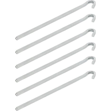 Rock peg 22cm metal square 6 pieces in polybag (1/4)